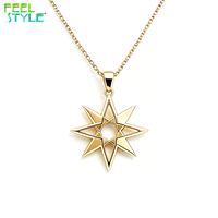 Collier pendentif étoile de Vénus plaqué or 18 carats, collier en acier inoxydable avec pendentif étoile creuse, bijoux tendance pour femmes