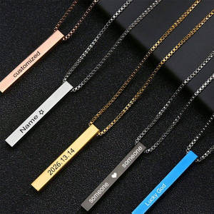 Collar con colgante personalizado de acero inoxidable 316L, chapado en oro PVD de 14K/18K, joyería fina de moda para grabar. - Product Image 1