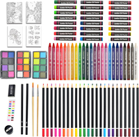 XinyiArt Vente en gros 140 pièces de matériel artistique en bois pour enfants, ensembles de peinture, boîte de luxe, art comme cadeau pour les enfants, ensemble de peinture artistique