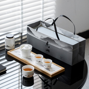 Juego de Té de Cerámica Tradicional de Grasa de Oveja, Tetera Artesanal con Tazas de Doble Pared - Product Image 3