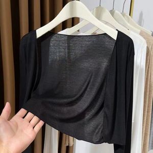 Women Lightweight White Sun Protective Cardigan Upf 50 Solid Color Long Sleeve Cover Up For Dress - Product Image 2