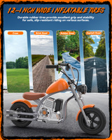 Moto électrique pour enfants 12 pouces 160W 18.5V Orange Harley, stock entrepôt UE, Royaume-Uni, Allemagne, pour enfants