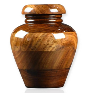 Urna Funeraria de Madera Estilo Antiguo con Superficie Pulida Redonda, Urna para Cenizas Humanas, Oferta Especial 2026 - Product Image 1