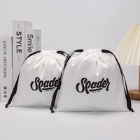 Sacs à cordon en coton sergé de haute qualité de couleur blanche personnalisée écouteurs caméra montre intelligente pochette en coton pour téléphone portable