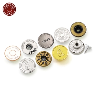 Boutons et rivets vintage en laiton de l'usine KUNSHUO, boutons en acier inoxydable et fer, boutons métalliques personnalisés avec logo pour vestes et jeans. - Product Image 3