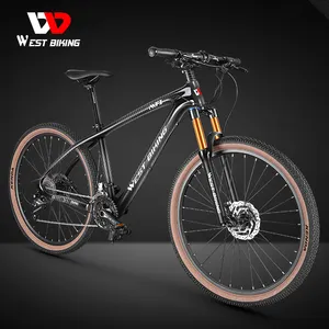 WEST BIKING 26 "27.5" 29 "T700คาร์บอนไฟเบอร์ MTB จักรยาน27-ความเร็วคู่ดิสก์เบรกจักรยาน KMC โซ่น้ำหนักเบาจักรยาน MTB