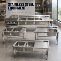 Supplier Perlengkapan Dapur Restoran Heavybao, Pabrik Wastafel, Wastafel Dapur Komersial, Meja Kerja Stainless Steel, Peralatan Katering