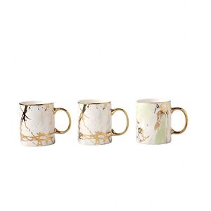 <b>Custom</b> Logo Print Modern Light Luxury Porcelain <b>Cups</b> Marble Gold Handle Mugs Ceramic Coffee Mug - Product Image 4
