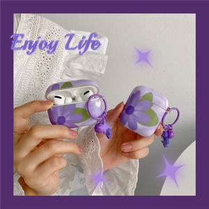 Funda con patrón de flores de arcoíris personalizado, cubierta con decoración, llavero OEM para <span class=keywords><strong>Airpods</strong></span> 1 2 3 4 Pro <span class=keywords><strong>Max</strong></span> - Product Image 5