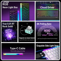 Clavier de jeu OEM JINMS Hero68 à interrupteurs magnétiques, déclenchement rapide 8K, vente en gros, logo personnalisé, clavier de jeu RGB avec boîte lumineuse