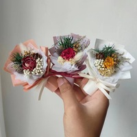 Rose éternelle, fleur séchée, petit bouquet éternel pour la maison, cadeau d'Halloween, de Nouvel An, longue durée