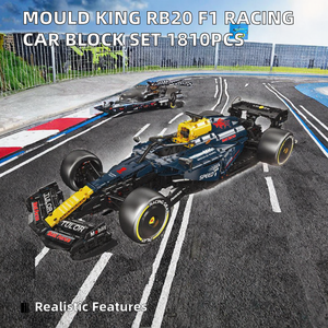 لعبة تعليمية إلكترونية تقنية على شكل سيارة سباق فورمولا 1 RB20، نموذج مكعبات بناء ثابتة، 1810 قطعة، مقياس 1:10، رقم 13207 - Product Image 2