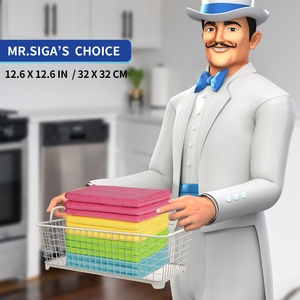 MR.SIGA Lot de 12 chiffons de nettoyage carrés en microfibre, taille 12,6" x 12,6", fournitures de nettoyage - Product Image 2