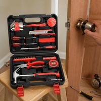 Kit d'outils multifonctionnels, ensemble d'outils de réparation générale de 43 pièces avec boîte en plastique pour projets de bricolage