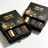 Boîte cadeau de café haut de gamme en gros, boîte cadeau rigide personnalisée en papier, boîtes de café à l'encre de soja, sachets de café, emballage cadeau