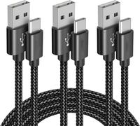 Câbles Micro USB 3A en PVC tressé coloré de 1m/2m/3m pour chargeur de téléphone portable, approvisionnement direct usine, logo OEM, charge rapide
