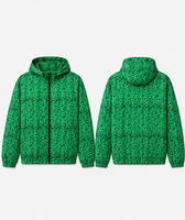 Veste d'automne légère pour homme à col montant, style streetwear, avec motif imprimé par sublimation intégrale, zippée, décontractée, pour l'extérieur, commande en gros