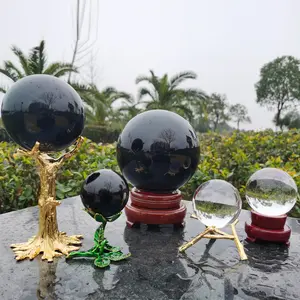 Figurine Crystal Ball Base Handicraft Desktop Ornaments Photography Props Display Stand Sphere Stone Support Metal Holder