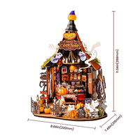 Kit artisanal en bois Robotime Rolife DG186, maison de bonbons hantée, maison miniature 3D en bois à faire soi-même