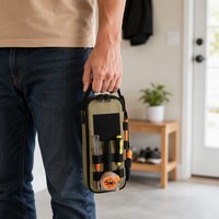 Sac de rangement compact multifonctionnel portable et robuste pour outils, compatible Molle, pour EDC, motards et électriciens