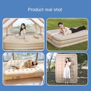 Nouveau matelas pneumatique <span class=keywords><strong>gonflable</strong></span> automatique à double épaisseur avec pompe intégrée et dossier floqué, pour la maison, le <span class=keywords><strong>camping</strong></span> et l'extérieur, design moderne - Product Image 4