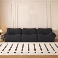 Canapé sectionnel moderne nordique tissu minimaliste italien noir Vintage polaire d'agneau ensemble modulaire de concepteur de salon en ligne