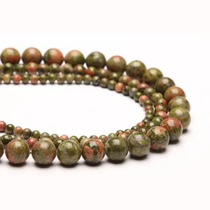 Unakite Jasper Wholesaler 4/6/8/10/12mm High Quality Natural Stone Loose Round Jasper Unakite Beads for Jewelry Making