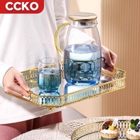 Nampan logam penyimpanan kaca hadiah rumah Hotel mewah 32CM nampan layanan teh makanan penutup kosmetik parfum perhiasan dekoratif nampan logam penyimpanan