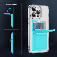 Coque arrière pour Apple 18 17 16 15, avec support de carte PC à forte aspiration magnétique, trou pour cordon et impression du logo