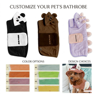 Peignoir de bain pour chien, serviette de séchage pour chien, super absorbant, séchage rapide, avec fermeture à boucle et crochets, peignoir de bain pour chien et chat