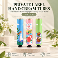 Crème pour les mains personnalisée, tubes ABL, emballage en aluminium et plastique, impression UV, bouchon à vis 12,7-35 mm, étiquette privée, soins de la peau