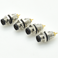 Connecteur M8 circulaire étanche IP67 à 8 broches pour montage sur circuit imprimé, prise mâle à fixation arrière, fournisseur de connecteurs