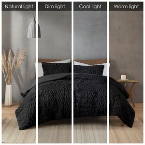 DB Simple Super King King Alternative Couette Ensemble Ruché Fourrure Tissé Technique Floral pour Printemps Été Hiver Noël 7 Maison - Product Image 6