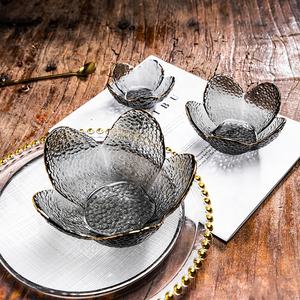 Venta al por mayor hecho a mano flor soplada en la boca forma de cereza borde dorado pequeño plato de vidrio de frutas de colores irregulares <span class=keywords><strong>cuencos</strong></span> de vidrio - Product Image 2