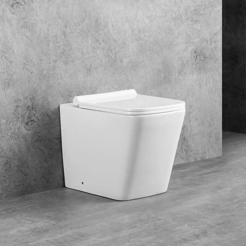 Toilettes carrées sans réservoir pour salle de bain, articles sanitaires en céramique montés au sol, chine
