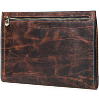 Pochette en cuir de vache pour hommes, nouveau design rétro décontracté, petite poignée, enveloppe pour ipad 9.7 pouces, livraison directe
