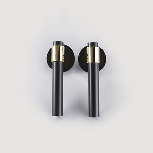 Maxery Simple Design Black and <strong>Gold</strong> Color Brass <strong>Door</strong> Lever <strong>Handle</strong> With Cylinder Rose <strong>Door</strong> Knob - Product Image 2