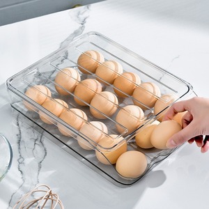 Boîte de rangement créative en plastique pour œufs, multi-niveaux, à roulettes, pour réfrigérateur – Meilleure vente - Product Image 4