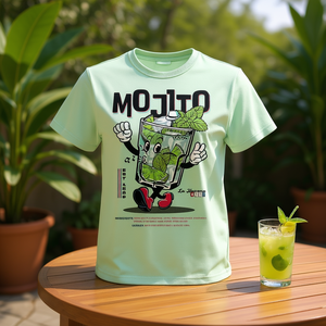 Camiseta Mojito Cocktail Verde Claro Unisex Promocional - Product Image 3