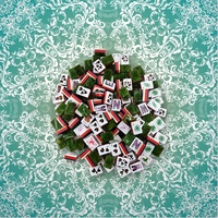 Set Permainan Meja Keluarga Ubin Mahjong Akrilik Motif Satwa Liar, Ubin Mahjong Amerika dengan Alas Mahjong Motif Satwa Liar yang Lembut