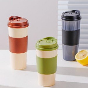 Eco- Friendly <b>Reusable</b> Coffee <b>Cup</b> Plastic Custom Logo Coffee Mugs Travel Bamboo Fiber Coffee Office Use Mug for With Lid - Product Image 4