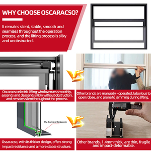 Ventanas de puerta corredera de aluminio Mosquitera de doble acristalamiento Diseño de tres pistas Casa Villa Apartamento Levantar la ventana - Product Image 2