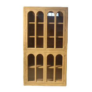 2023 מוכר פופולרי בסגנון אירופה סגנון עץ זכוכית מוצק ארון סלון - Product Image 3