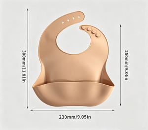 Bavoir bébé en silicone imperméable avec poche récupératrice de nourriture, réglable pour nourrissons et tout-petits - Product Image 4