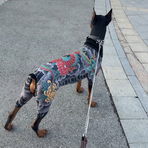 Tuta per <span class=keywords><strong>Cani</strong></span> a Quattro Zampe con Stampa Tatuaggio, Abbigliamento Hip Hop in Poliestere Traspirante Anti-Perdita di Pelo per <span class=keywords><strong>Cani</strong></span> di Taglia Media e Grande - Product Image 4
