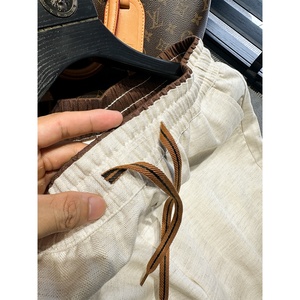 Premium LP Style Men's Linen Lyocell <b>Shorts</b> <b>Old</b> Money Vintage Drawstring Loose Fit Summer Casual Trousers Custom Logo OEM - Product Image 4