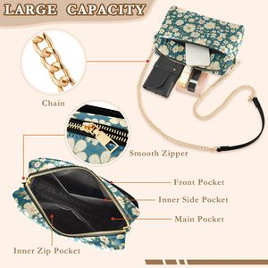 Wholesale Custom Daisy Print Wholesale Women's Handbags <b>Purse</b> Vintage <b>Small</b> Shoulder Bag with Chain Strap for Travel - Product Image 5