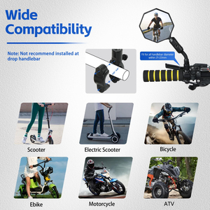 2 pièces en alliage d'aluminium HD 360 ° réglable <span class=keywords><strong>rétroviseur</strong></span> de vélo Anti-impact/Explosion/éblouissement guidon accessoires extérieurs - Product Image 3