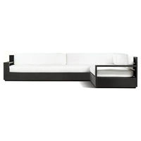 Ensemble de canapés d'extérieur en alliage d'aluminium pour resort, avec coussins imperméables, mobilier de jardin en métal pour villa, ensemble de mobilier de patio pour hôtel