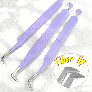 ملقط رموش احترافي مخصص بزاوية 45 و90 درجة على شكل حرف L مصنوع يدويًا لتمديد الرموش الكشميرية والحجمية - Product Image 3